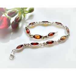 Bernstein Armband Silber 925 BB204