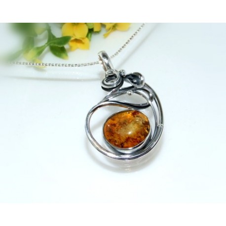 Bernstein Anhänger Silber 925 CM04