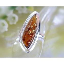Bernsteinschmuck - Bernstein-Ring 17 mm Silber-925  BK95