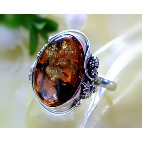 Bernsteinring Silber 925 22 mm Bernsteinschmuck bk63