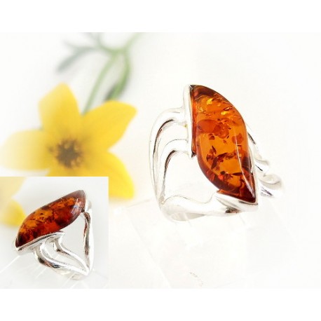 Bernsteinschmuck - Bernstein-Ring Silber-925 (HF43)