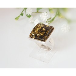 Bernsteinschmuck - Bernstein-Ring 19,5 mm  Silber-925  (CZ54)