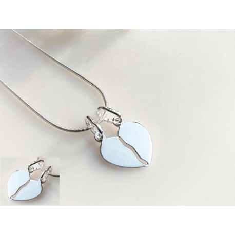 Silberschmuck  Partneranhänger Herz  Silber 925 SU339