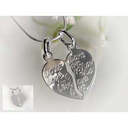 Silberschmuck  Partneranhänger Herz  Silber 925 SU336