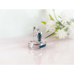 Creolen Silber 925 blau 13mm sc216