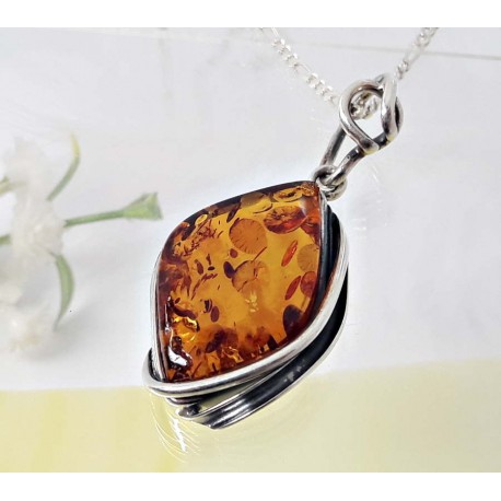 Bernsteinschmuck Anhänger Silber 925 BA383a