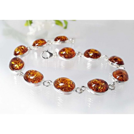 Bernstein Armband Silber 925 19 cm  Sterlingsilber  bb109