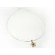 Collier Halsreif Silber 925 42 cm mit Blume Citrin Granat Sterlingsilber sd166