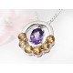 Collier  Silber 925 45 cm Citrin Amethyst Sterlingsilber sd164