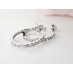 Silberschmuck  Ohrstecker 20mm Silber 925 Zirkonia weiß sc246