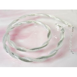 Silber Kette Collier 45 cm geflochten Silber-925 sd109