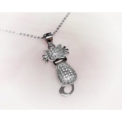 Katze Anhänger Silber 925 Silberschmuck  SP164