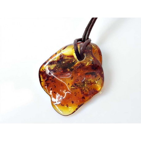 Bernstein Anhänger Silber 925  braun cognac gelb  ba403