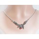 Silber Collier 45 cm Granat, Markasit rot Sterlingsilber 925 sd09