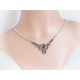 Silber Collier 45 cm Granat, Markasit rot Sterlingsilber 925 sd08
