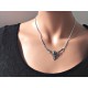 Silber Collier 45 cm Granat, Markasit rot Sterlingsilber 925 sd08