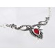 Silber Collier 46 cm Granat rot Markasit Sterlingsilber 925 sd07