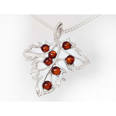 Bernstein Anhänger cognac braun gelb rund  Sterlingsilber 925 ba414