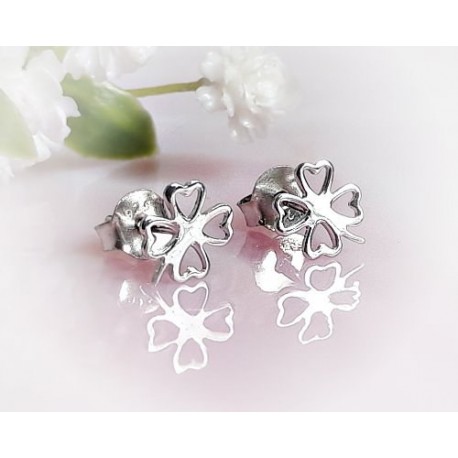 Ohrstecker Silber 925  Kleeblatt Silberschmuck SX45