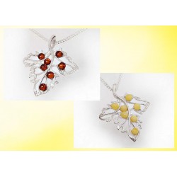 Bernstein Anhänger cognac braun gelb rund  Sterlingsilber 925 ba414