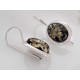 Bernstein Ohrringe Ohrhänger grün oval Sterlingsilber Silber 925 EA12