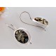 Bernstein Ohrringe Ohrhänger grün oval Sterlingsilber Silber 925 EA12