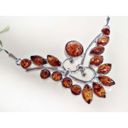 Bernsteinschmuck  Bernstein Collier Silber 925 BC45