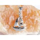 Segelboot Anhänger Zirkonia weiß Silber 925  Silber 925 su355