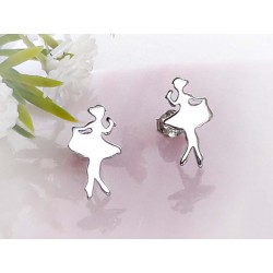 Ohrringe Ballerina Silber Ohrstecker rhodiniert Sterlingsilber 925 sx87