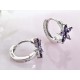 Creolen Silber 925 Blume amethyst lila sx91