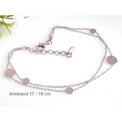 Armband Silber 17-19 cm Sterlingsilber rhodiniert SA136