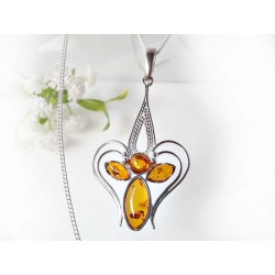 Bernstein Anhänger Engel Silber 925 ba424