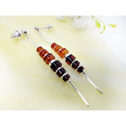 Bernstein Ohrstecker Silber 925 Ohrringe braun  ED196