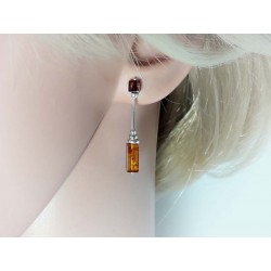 Bernstein Ohrstecker Silber 925 Ohrringe braun  ED201