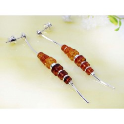 Bernstein Ohrstecker Silber 925 Ohrringe braun  ED197