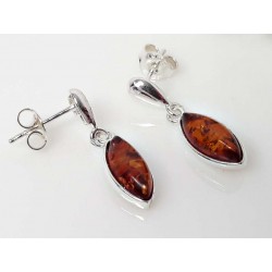 Bernstein Ohrstecker Silber 925 braun Ohrringe  ed215