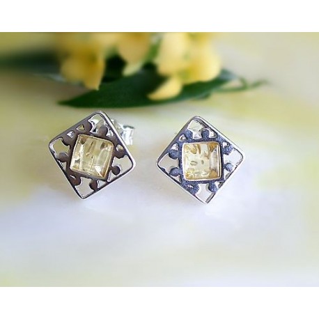 Bernstein Ohrstecker Silber 925 Ohrringe gelb Sterlingsilber BS29