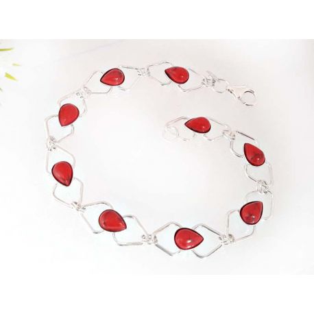 Silberschmuck - Armband m. Koralle Silber-925 KL241