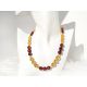 Bernstein Collier cognac braun gelb Halskette 43 cm Sterlingsilber cr84