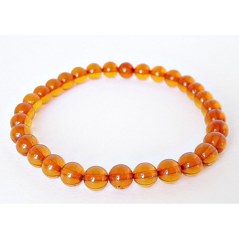 Baltisches Bernstein Armband 18cm - Echte Bernsteinperlen Cognac Natur