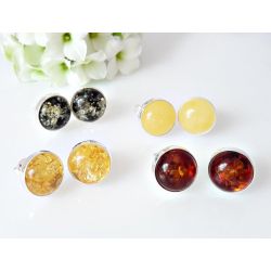 Bernstein Ohrstecker Silber 925 Ohrringe  ED219