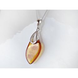 Bernstein Tropfen Anhänger  Silber 925 ba476