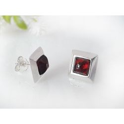 Bernstein Ohrstecker Silber 925 Ohrringe cognac Sterlingsilber ed221