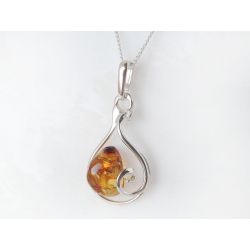 Bernstein Tropfen Anhänger  Silber 925 ba475
