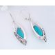 Türkisschmuck - Türkisohrhänger blau oval Silber-925  (GZ262)