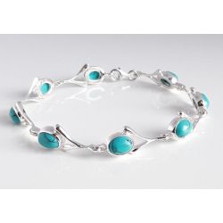 Türkis Armband 19 cm / 21 cm Silber-925  GZ265
