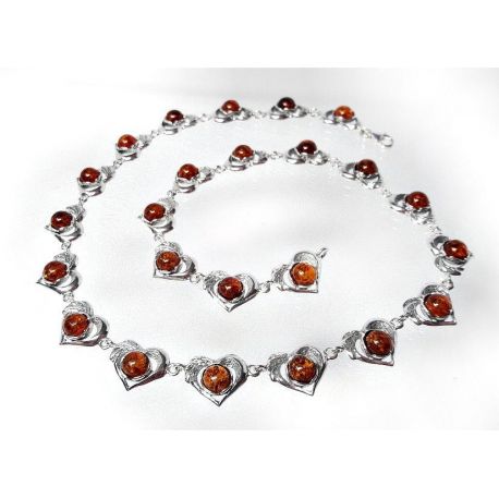 Bernsteinschmuck Bernstein Collier Silber 925  dc221