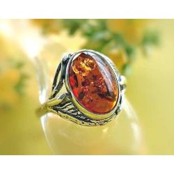 Bernstein Ring Silber 925 Ohrringe braun oval Sterlingsilber br333