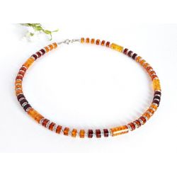 Bernsteinschmuck - Bernstein-Collier 45 cm Silber-925  DB34