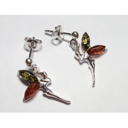 Bernstein Ohrstecker Silber 925 Elfe Sterlingsilber ED226